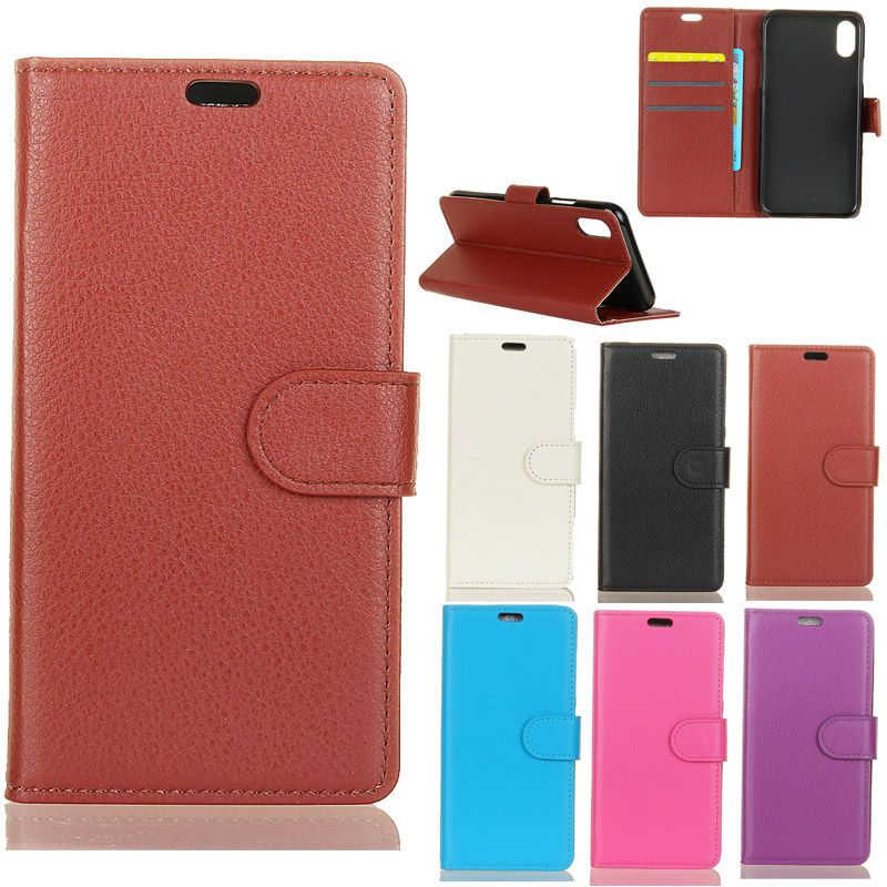 เคส Wiko Robby 2 #เคสฝาพับหนัง PU กระเป๋าสตางค์ผิวลิ้นจี่ Litchi Grain เคสคุณภาพดีราคาถูก