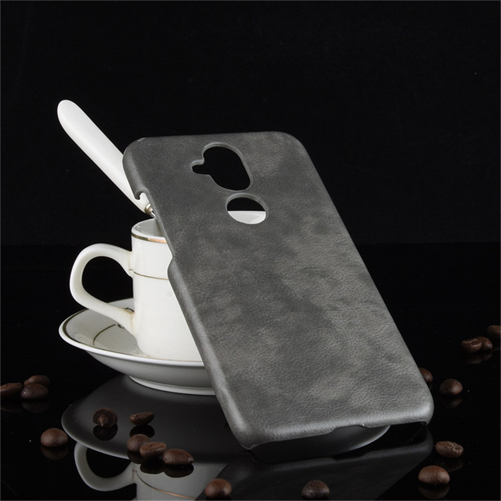 เคส Nokia 8.1 / X7 #เคสฝาหลังพลาสติกแข็งเคลือบหนัง PU ลายผิวลิ้นจี่ Litchi Skin Leather Coated
