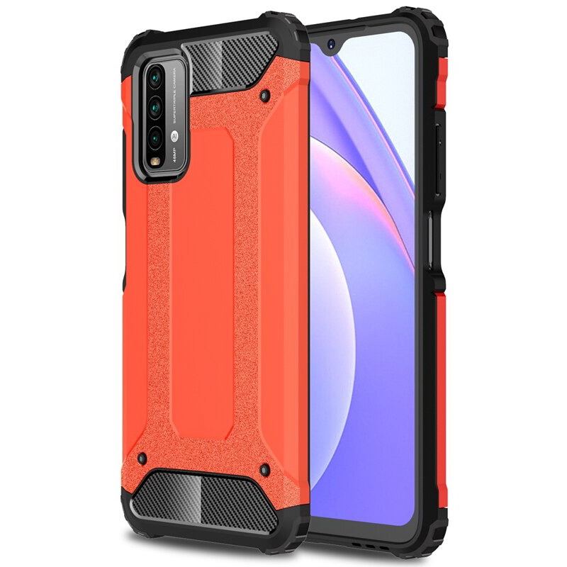 เคส Redmi 9T #เคสฝาหลังเกราะป้องกัน ไฮบริด พลาสติก+TPU Heavy Duty Rugged Hybrid