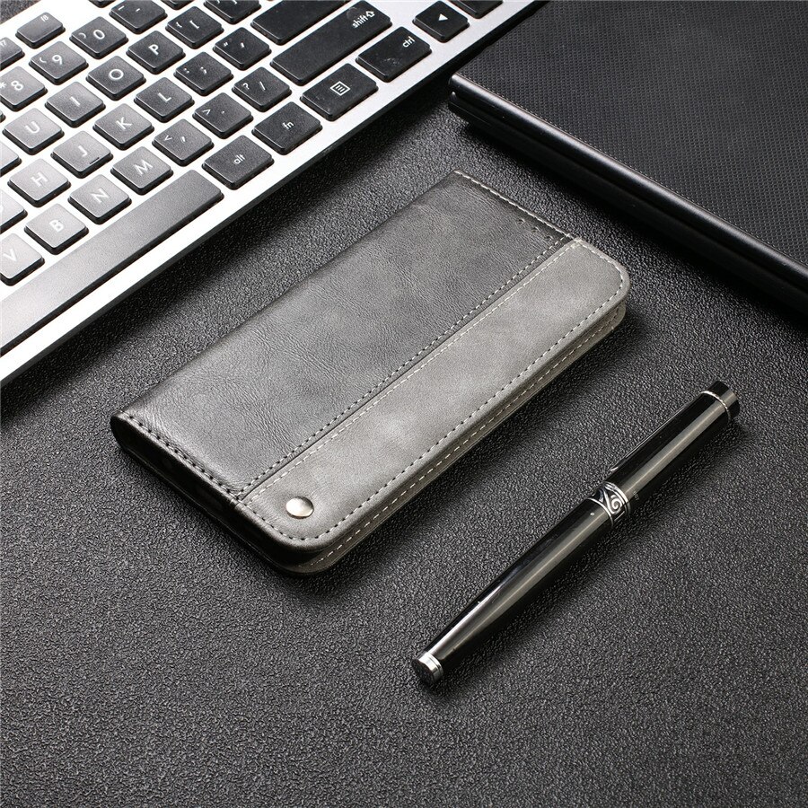 Case Huawei P40 #เคสฝาพับปกหนัง PU แบบกระเป๋าสตางค์สีทูโทน Retro PU Leather Card Slot Cover