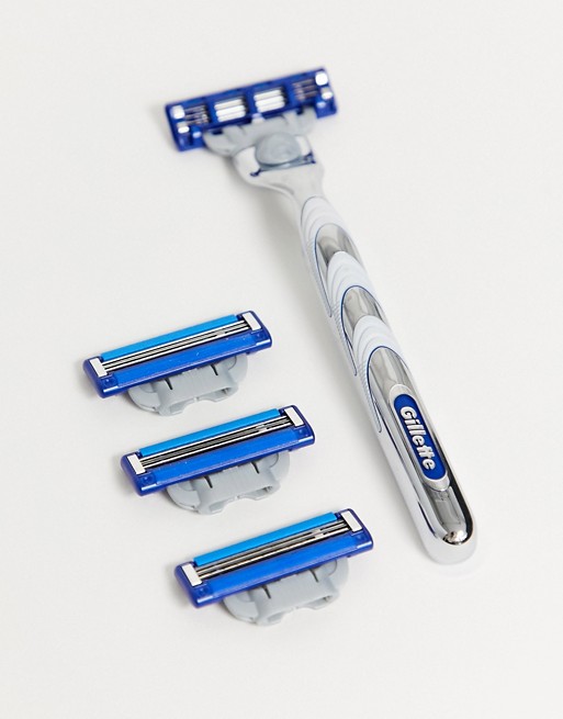 (Pre Order) Gillette® Mach3 Turbo™ Men's Razor Handle + Blade Refills ชุดมีดโกน ยิลเลตต์ มัคทรี เทอร์โบ