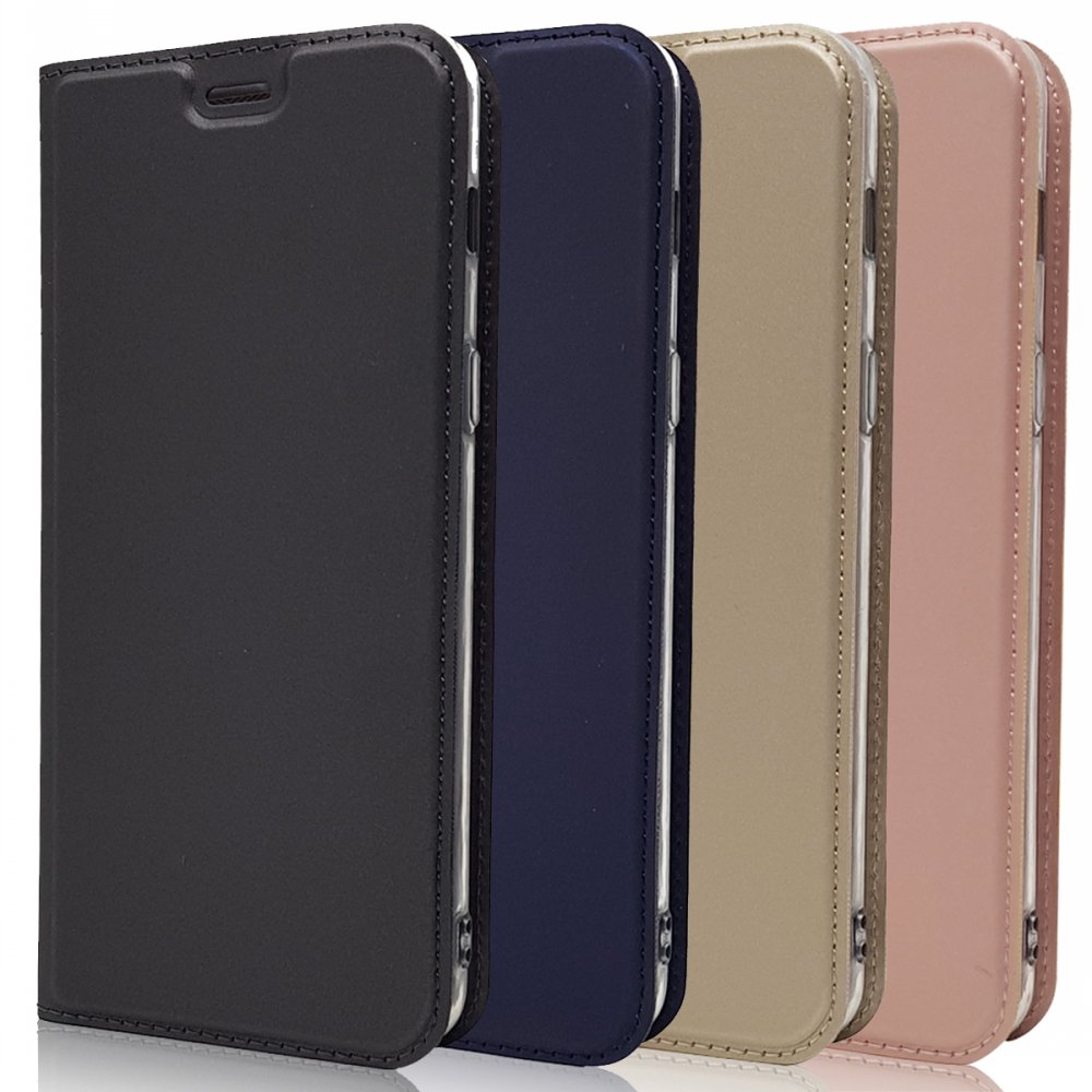 Case Samsung Galaxy A8 (2018) #เคสฝาพับหนัง PU Magnetic Adsorption Stand Leather Card Holder