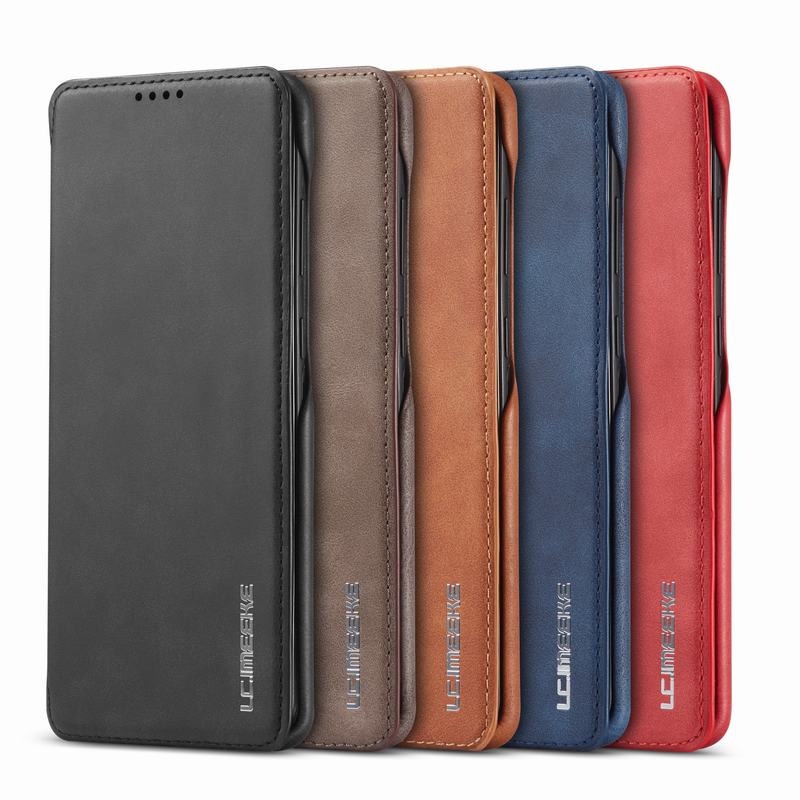 เคส Samsung Galaxy S20 Ultra / S20 Ultra 5G #เคสฝาพับหนัง PU มีช่องใส่บัตร LC.IMEEKE Retro Style Leather Card Holder