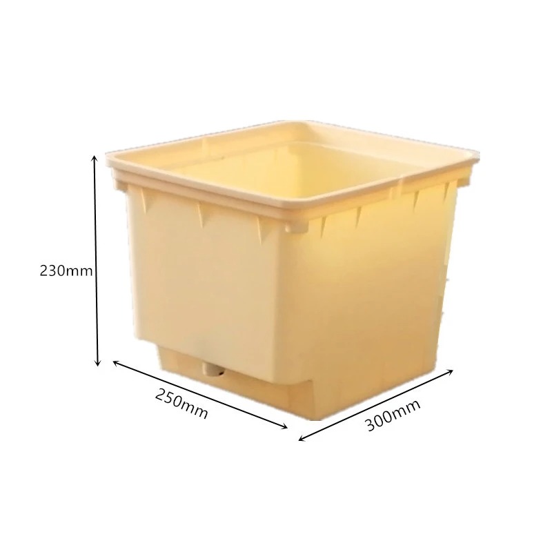 ถังปลูกไฮโดร dutch bucket 1 รูใหญ่ สีครีม