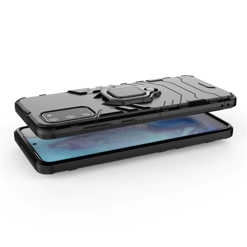 Case Samsung Galaxy S20 FE / S20 FE 5G #เคสฝาหลังพลาสติกแข็ง +TPU Hybrid Case มีแหวนสวมนิ้วโลหะ