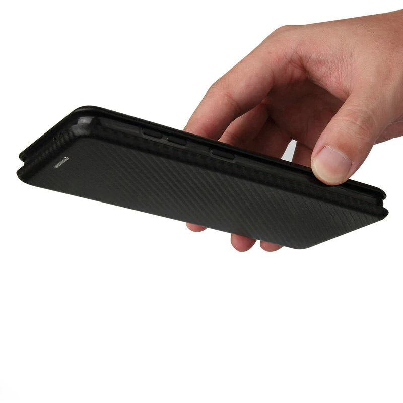 Case Samsung Galaxy S21 FE 5G #เคสฝาพับลายคาร์บอนไฟเบอร์มีช่องใส่การ์ด Carbon Fiber Wallet Card Slot Magnet Stand Phone Cover