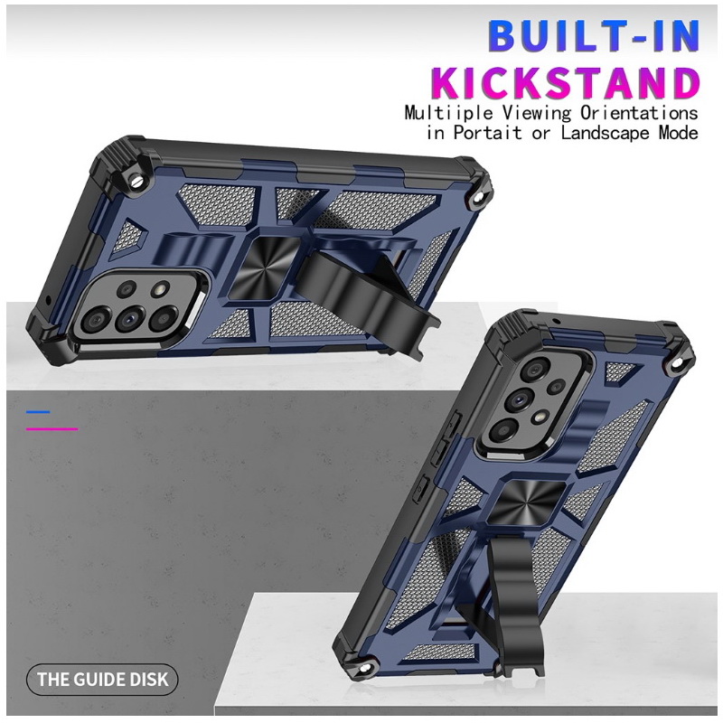 เคส Samsung Galaxy A21s #เคสฝาหลังพลาสติกแข็ง ไฮบริด TPU + Kickstand