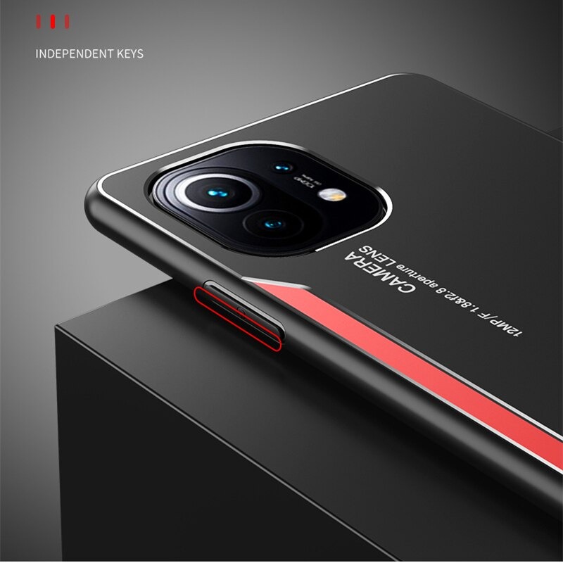 เคส Xiaomi Mi 11 #เคสฝาหลังไฮบริด Metal +TPU Shockproof metal back plate Phone Back Cover