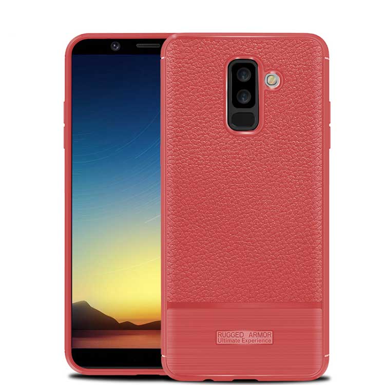 Case Samsung Galaxy J8 (2018) #เคสฝาหลัง TPU นิ่มผิวลิ้นจี่กันลื่นคุณภาพดีราคาถูก