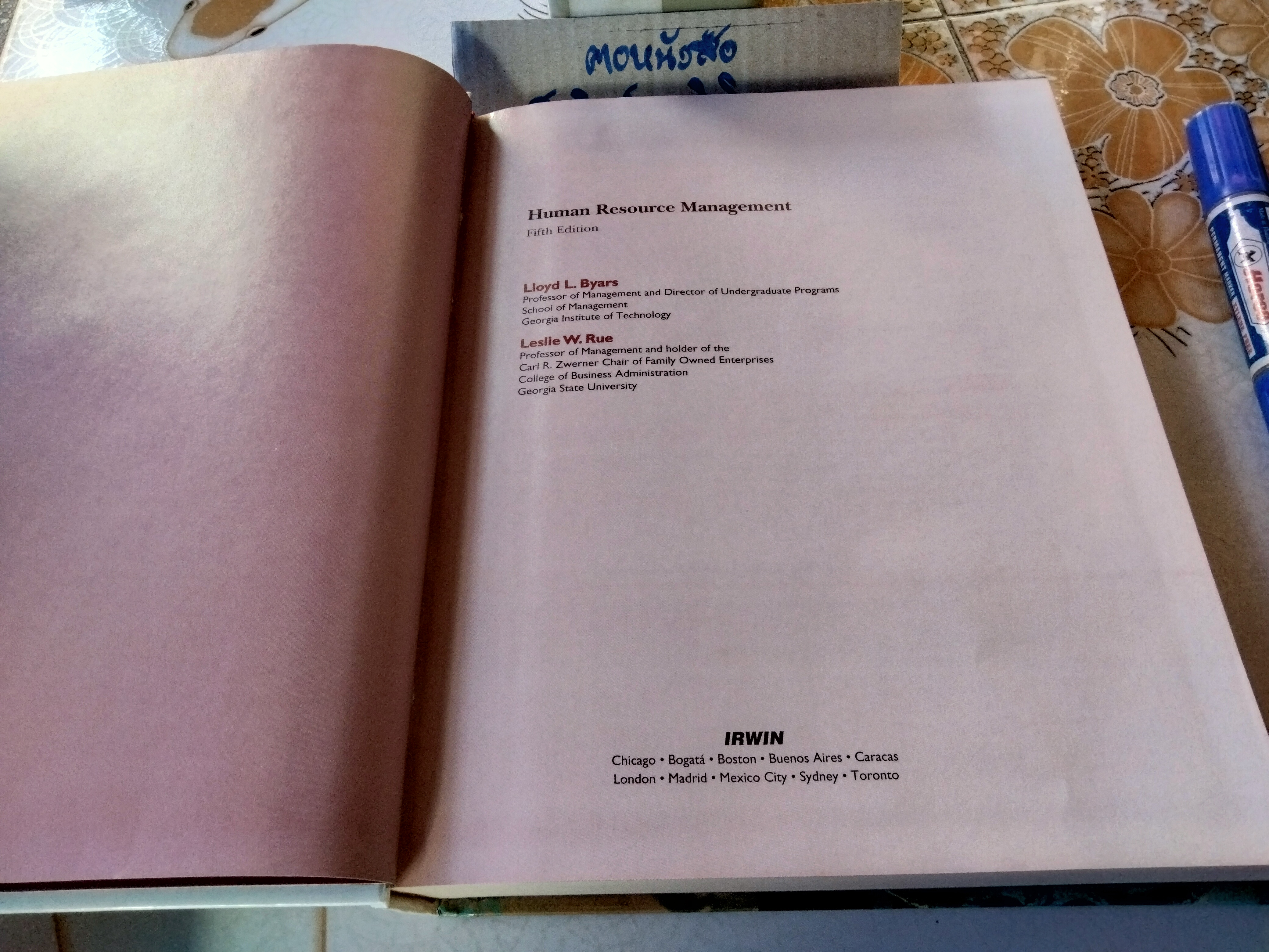 HUMANLY SEARCH MANAGEMENT 5th edition, Lloyd L. Byars and Leslie W. Rue