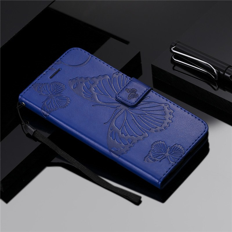 Case Huawei Mate 20 X #เคสฝาพับหนัง PU Imprint Butterflies Pattern