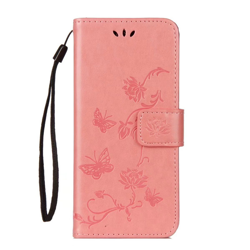 เคส Huawei Y9 (2018) #เคสฝาพับแบบกระเป๋าสตางค์หนัง PU พิมพ์ลายผีเสื้อและดอกไม้