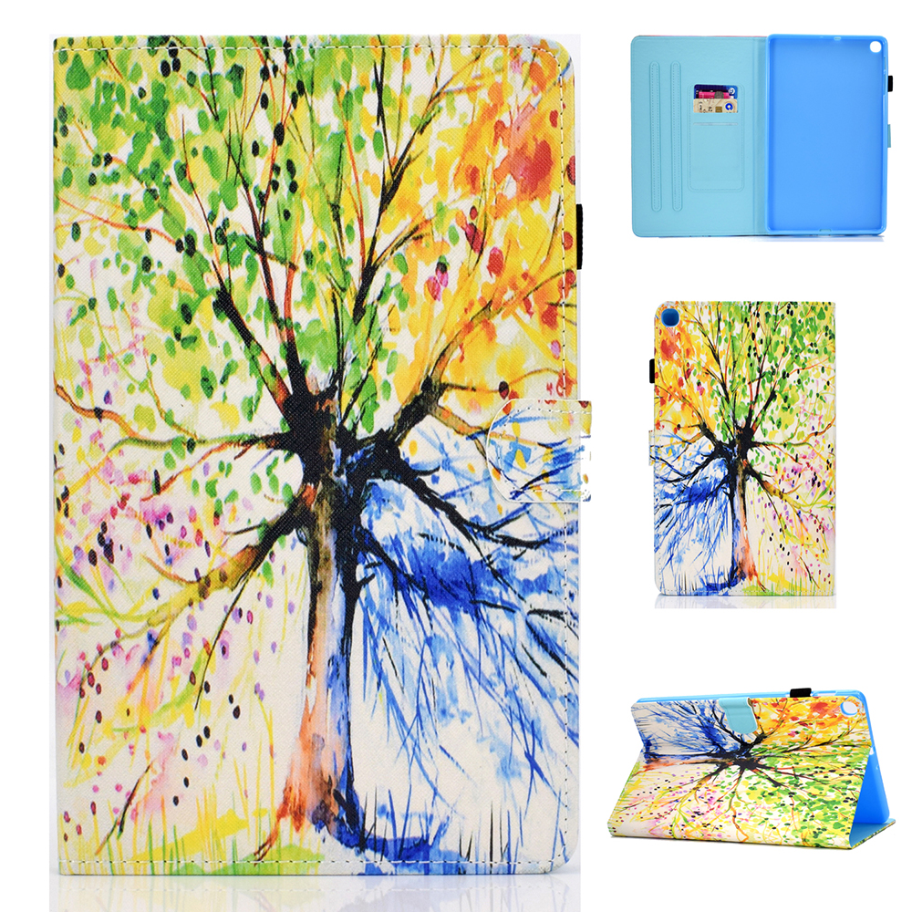 Case Samsung Galaxy Tab A7 10.4" 2020 (T500,T505,T507) #เคสฝาพับหนัง PU พิมพ์ลาย Pattern Printing Stand Leather