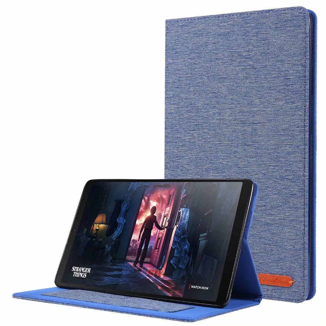 เคส Samsung Galaxy Tab A7 Lite 8.7" (T220,T225) #เคสฝาพับหนัง PU ผิวผ้าพับตั้งได้ Cloth Leather Wallet