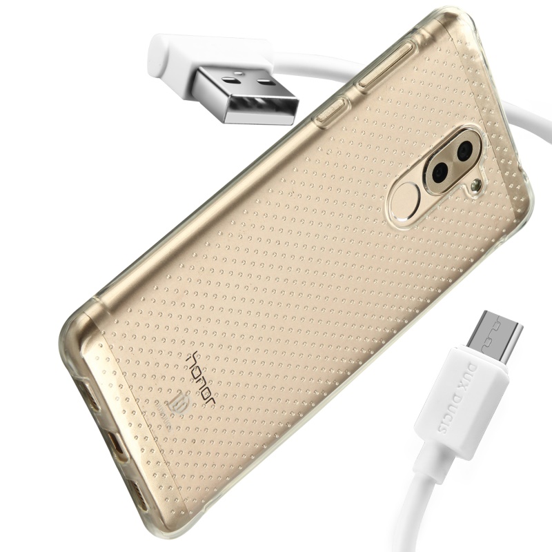 Case Huawei GR5 2017 รุ่น 3-in-1 ประกอบด้วย เคสใสTPU + ฟิล์มกระจก + สายชาร์จ