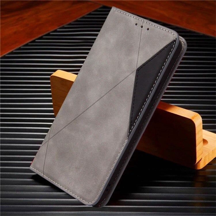 เคส Samsung Galaxy A10#เคสฝาพับหนัง PU มีช่องเสียบ ID บัตรอื่นๆในตัว Geometric Pattern Leather Card Holder Protective