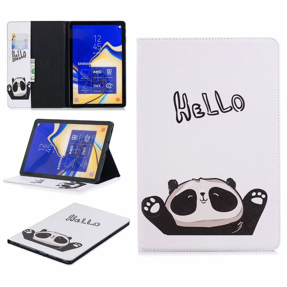 เคส Samsung Galaxy Tab A 10.5 (2018) T590 T595 #เคสฝาพับสไตล์กระเป๋าสตางค์พิมพ์ลายสวยๆ Pattern Printing Magnetic Leather