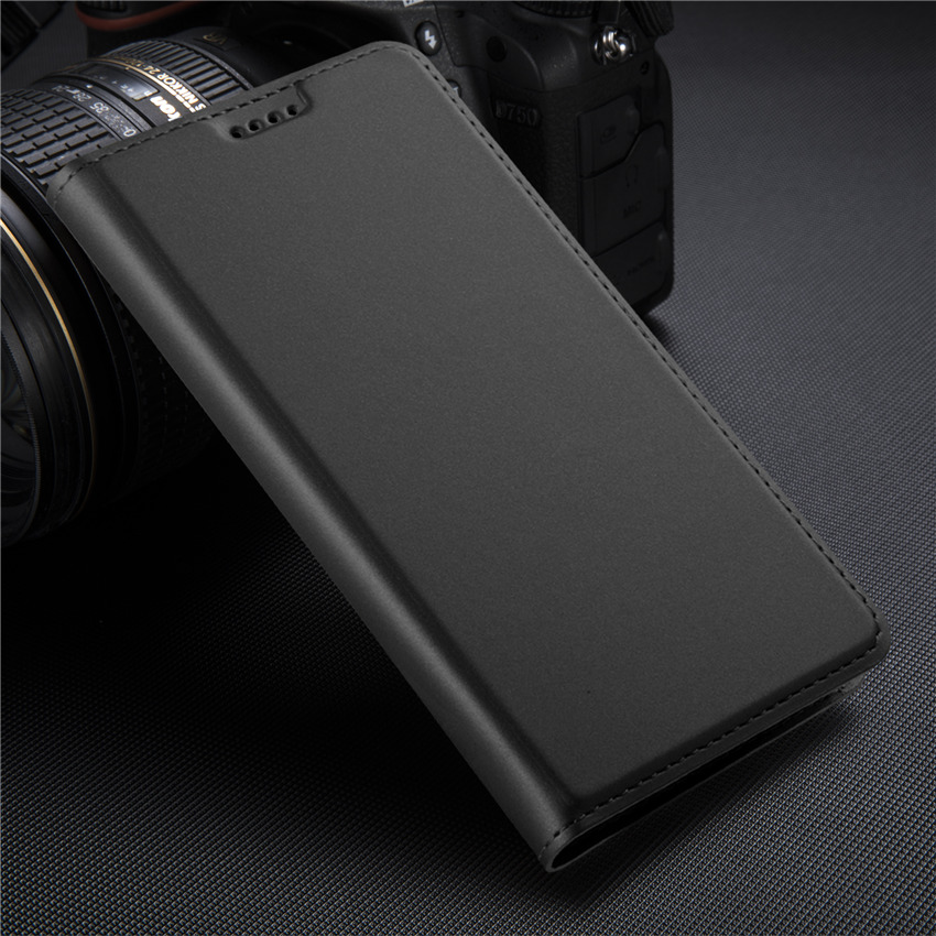 Case Samsung Galaxy A7 (2018) #เคสฝาพับ Auto-absorbed Magnetic Stand Leather มีช่องเสียบบัตร