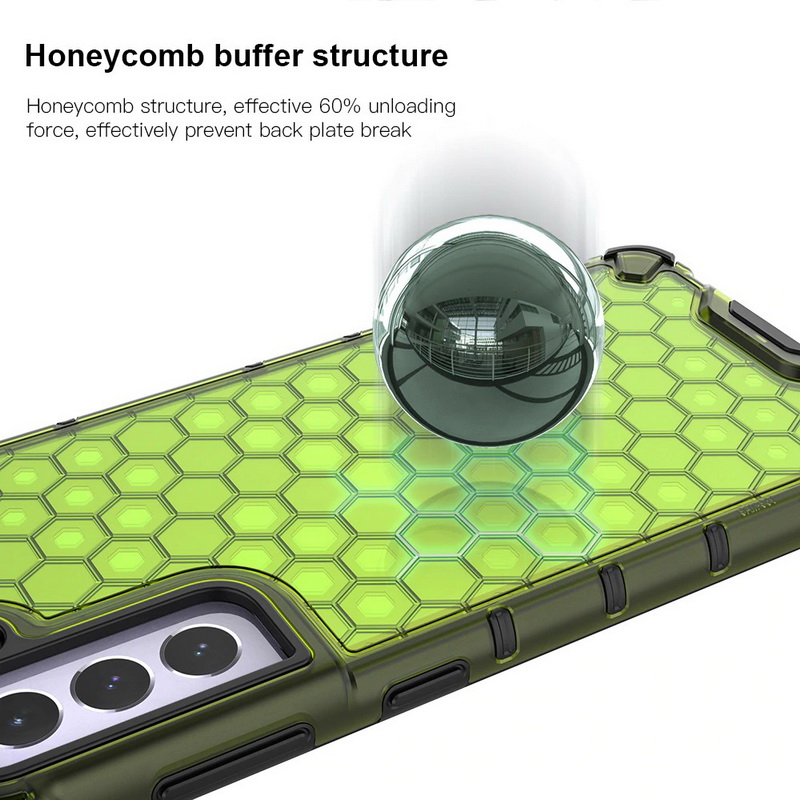 เคส Samsung Galaxy S22 5G #เคสฝาหลังกันกระแทก Honeycomb Shock Absorber TPU + PC + Silicone Hybrid