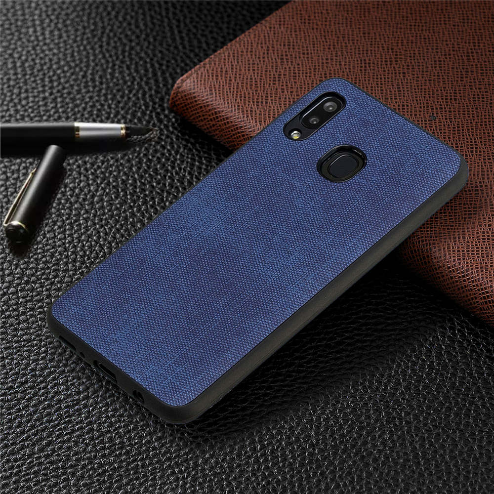 Case Samsung Galaxy A30/A20 #เคสฝาหลังลายผิวยีนส์ Denim TPU+PU Leather