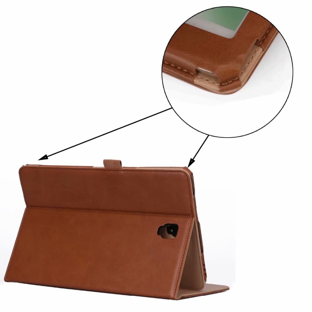 Case Samsung Galaxy Tab S4 10.5 T830 T835 #เคสฝาพับหนัง PU มีแถบยืดหยุ่นสวมนิ้ว Auto Wake/Sleep PU Leather Stand Tablet Case
