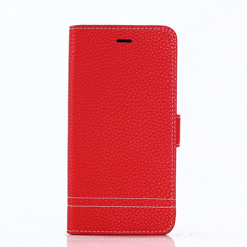 เคส Samsung Galaxy A8+ (2018) #เคสฝาพับกระเป๋าสตางค์หนังPU ผิวลิ้นจี่