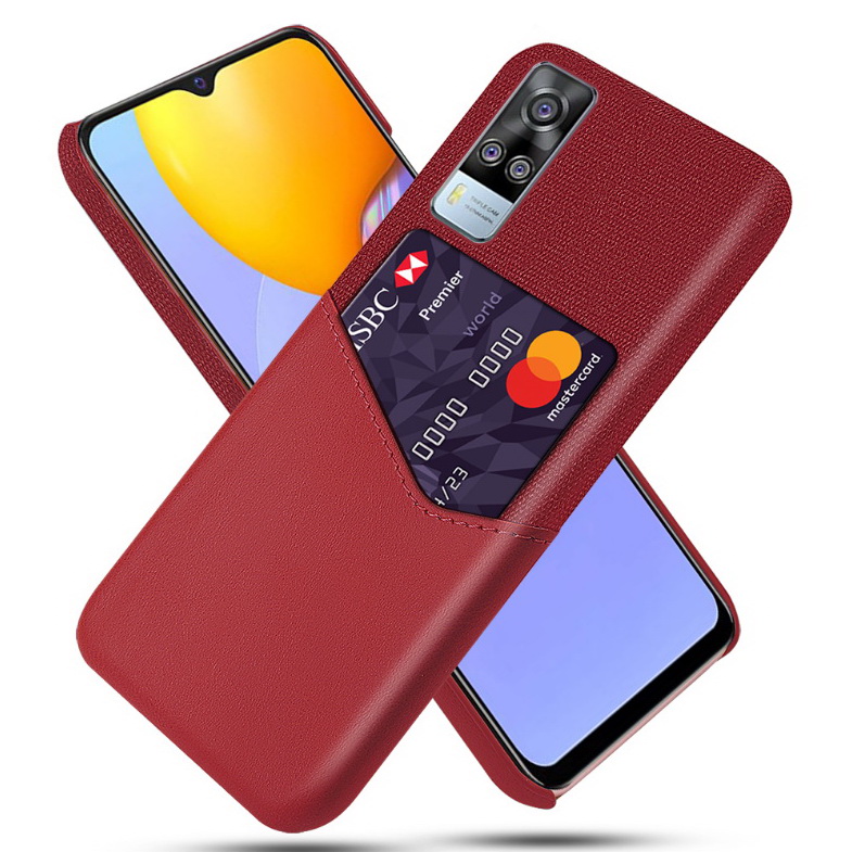 เคส Vivo Y31 2021 #เคสฝาหลัง Hybrid Protective มีช่องเสียบการ์ด Luxury Leather Fabric Card Slot Shockproof Business Wallet Thin Cover