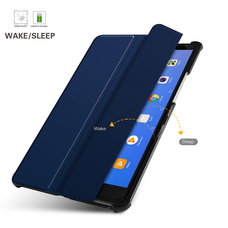 Case Huawei MediaPad M5 8.4 นิ้ว หนัง PU #เคสฝาแบบ 3 พับ Tri-fold Stand Smart Leather