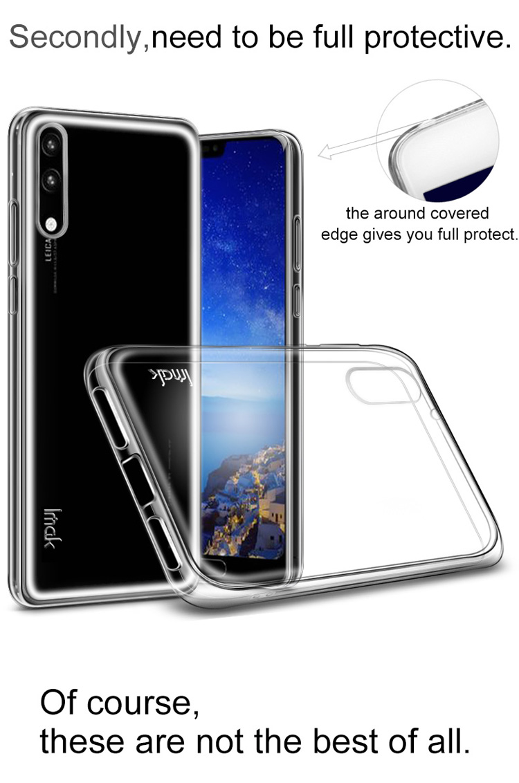 เคส Huawei P20 #เคสฝาหลังนิ่มใส IMAK หนา 0.7mm TPU Back Shell + ฟิล์มกันรอย