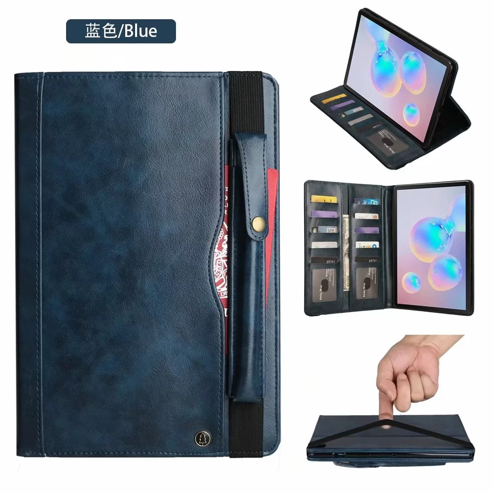 เคส Samsung Galaxy Tab S6 SM-T860 SM-T865 #เคสฝาพับหนัง PU แบบกระเป๋าสตางค์ Retro Horse Crazy พร้อมช่องปากกา