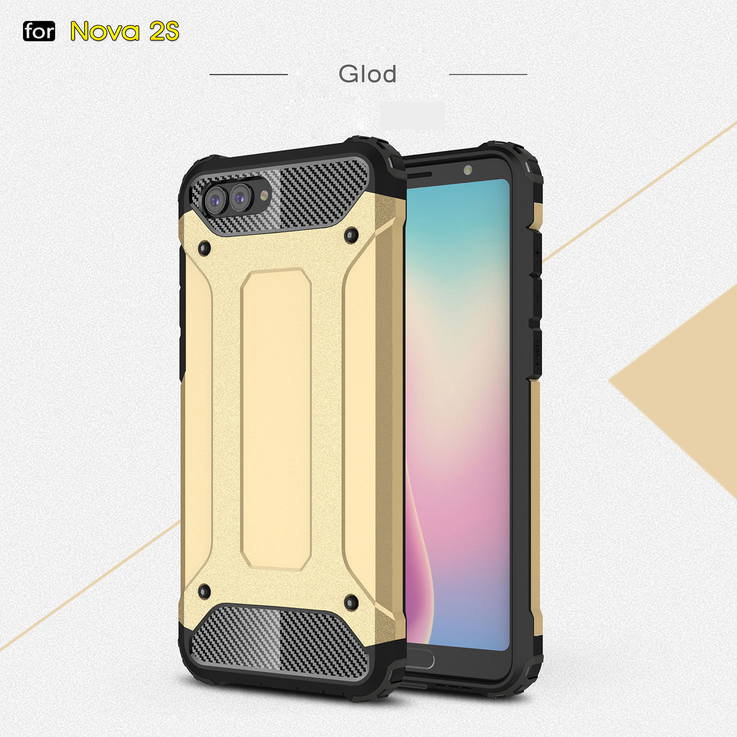 เคส Huawei nova 2s #เคสฝาหลังพลาสติกแข็งกันกระแทก ไฮบริด พลาสติก+TPU สีสันสวยงามทันสมัย
