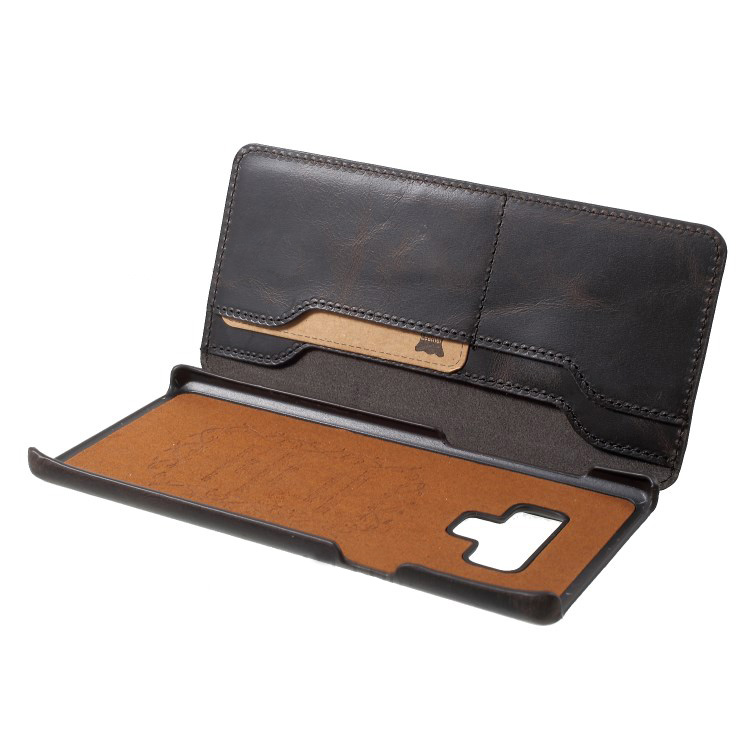เคส Samsung Galaxy Note 9 #เคสฝาพับแบบกระเป๋าสตางค์หนังแท้ Vintage Genuine Leather Wallet