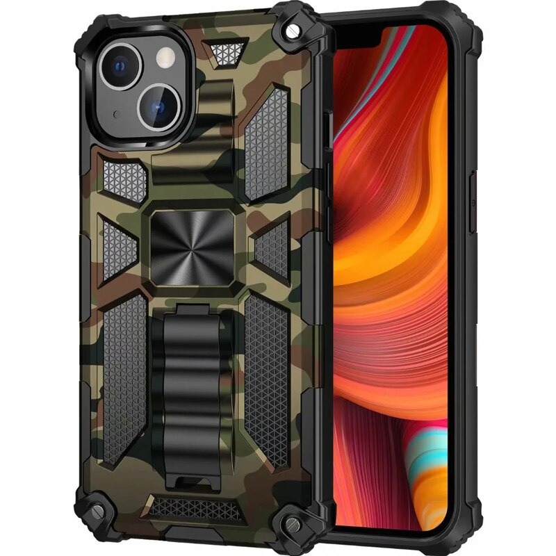 เคส iPhone 6s / 6#เคสแบบฝาหลัง ไฮบริด PC TPU + Kickstand ลายพราง Camouflage Design
