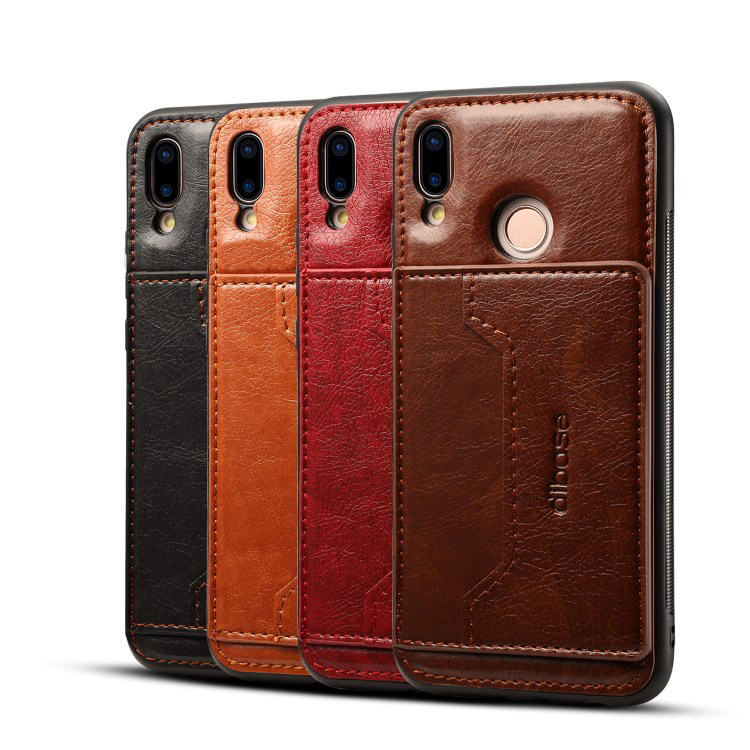 เคส Huawei P20 Lite / Nova 3e #เคสฝาหลัง TPU เคลือบหนัง PU Crazy Horse Leather Coated PC + TPU Hybrid