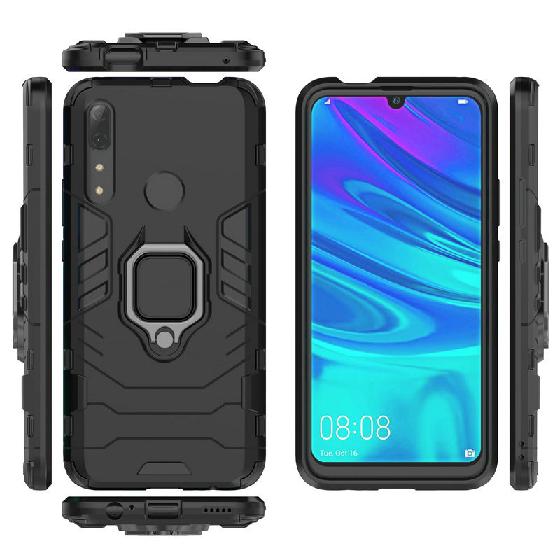 Case Huawei Y9 Prime 2019 #เคสฝาหลังพลาสติกแข็ง +TPU Hybrid Case มีแหวนสวมนิ้วโลหะ