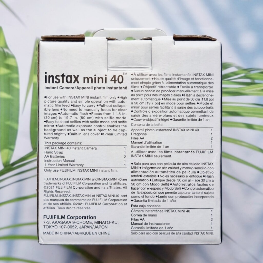 Fujifilm® Instax Mini 40 Instant Camera กล้องฟูจิ กล้องโพลาลอยด์ ฟิล์มอินสแตนท์ ฟูจิฟิล์ม กล้องฟิล์ม