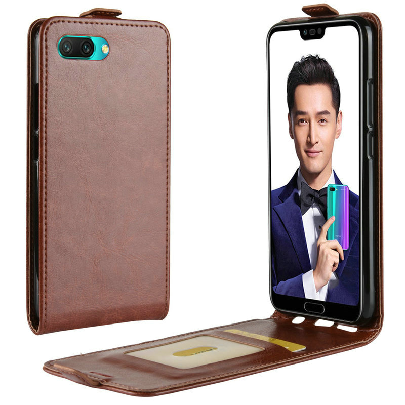 เคส Honor 10 #เคสฝาพับแนวตั้งหนัง PU ผิวหนังม้า Crazy Horse Skin Leather