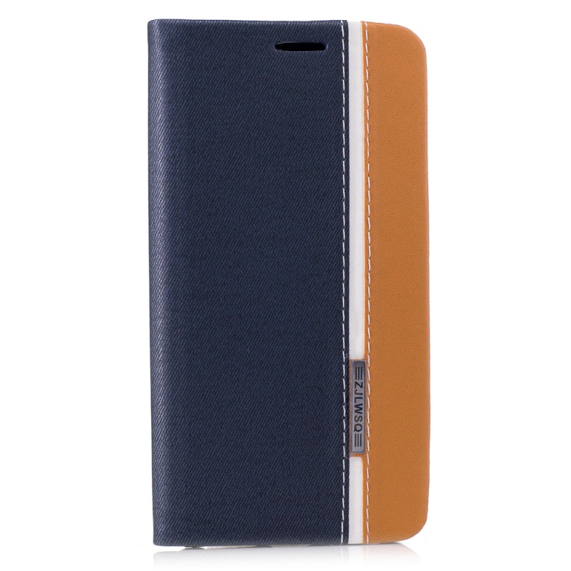 Case Samsung Galaxy A8 Plus 2018 #เคสฝาพับมีแถบสีพับตั้งได้สวยงามทันสมัย