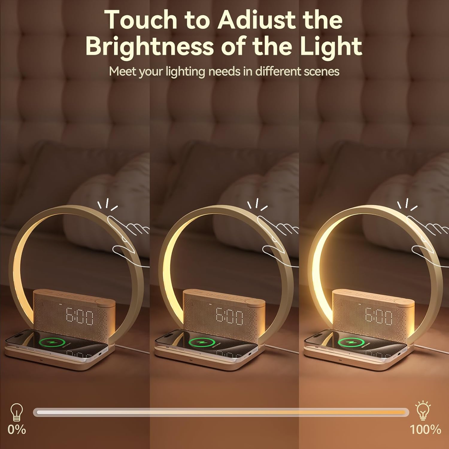 Vivilumens® Sunrise Alarm Clocks Wireless Charger, 10 Sound Model.Aj310B นาฬิกาปลุกดิจิทัล พร้อมแท่นชาร์จไร้สาย