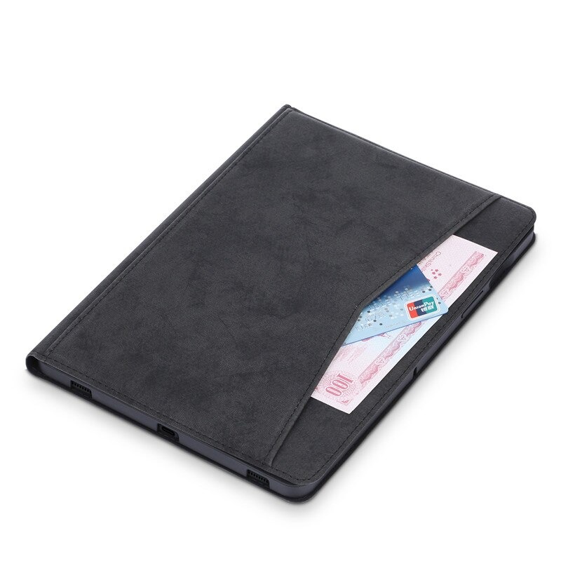 Case SamsungGalaxy Tab S7 FE 12.4"(T730,T736) #เคสฝาพับหนัง PU ลายผิวผ้ามีช่องใส่ปากกา with Pencil Holder Stand Business Card Slot Cover สำเนา
