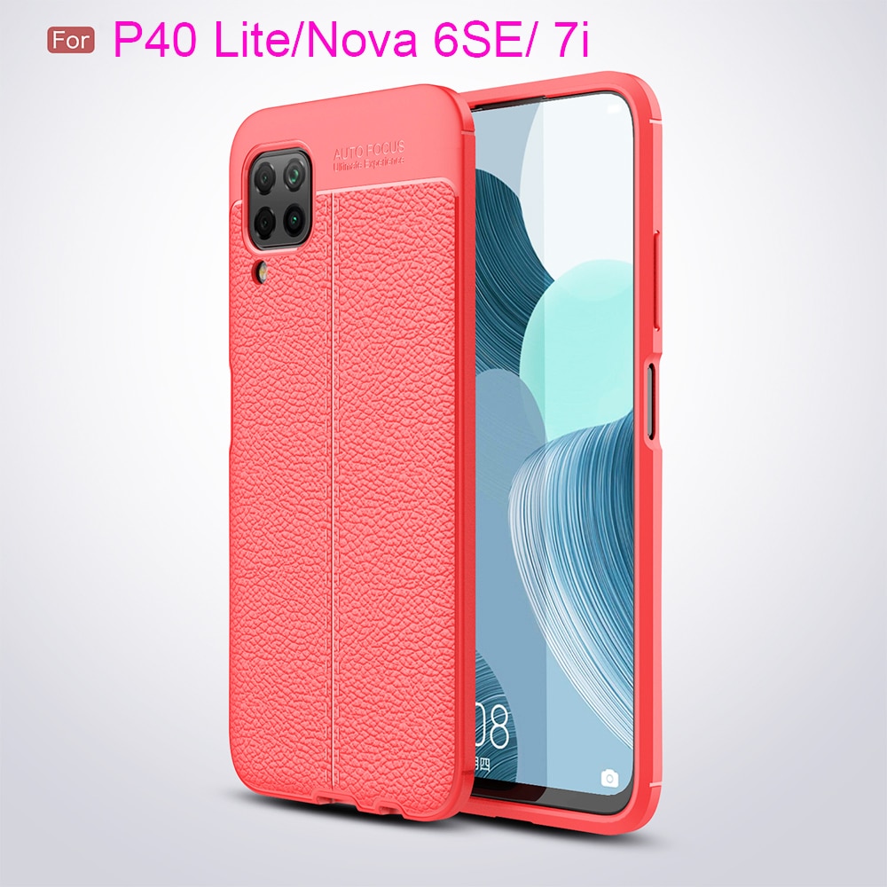 เคส Huawei nova 7i #เคสฝาหลัง TPU ผิวลิ้นจี่ช่วยป้องกันลายนิ้วมือและกันลื่นได้ดี