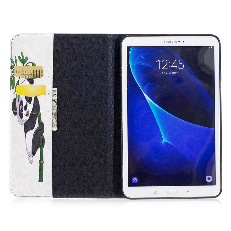 เคส Samsung Galaxy Tab A 10.1(2016) T580 T585 #เคสฝาพับหนัง PU สไตล์กระเป๋าสตางค์พิมพ์ลายน่ารักๆ