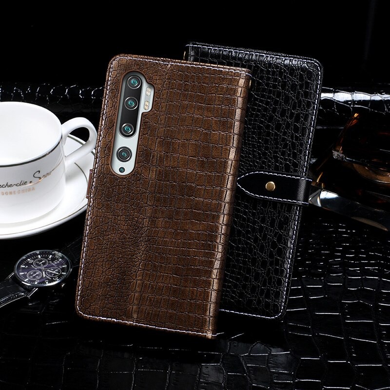 Case Xiaomi Mi Note 10 Pro #เคสฝาพับหนัง PU รูปแบบหนังจระเข้สไตล์กระเป๋าสตางค์สวยงามทันสมัย