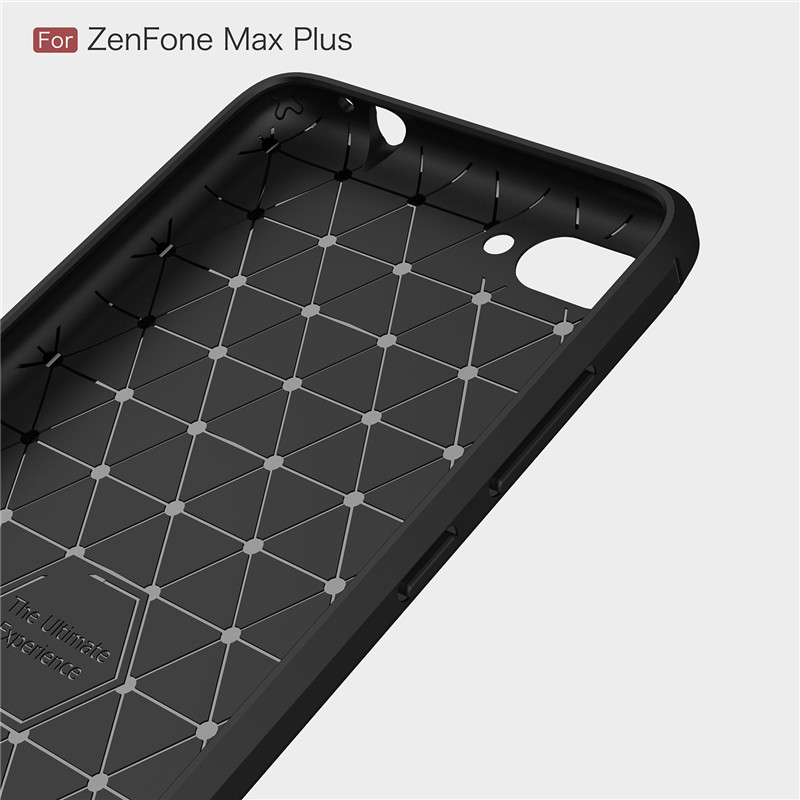 Case Asus ZenFone Max Plus (M1) ZB570TL #เคสฝาหลัง TPU นิ่มคาร์บอนไฟเบอร์ผิวแบบขัดแปรง