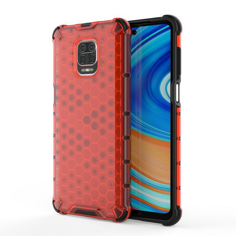 Case Redmi Note 9 Pro/Redmi Note 9S #เคสฝาหลังกันกระแทก Honeycomb Shock Absorber TPU + PC + Silicone Hybrid