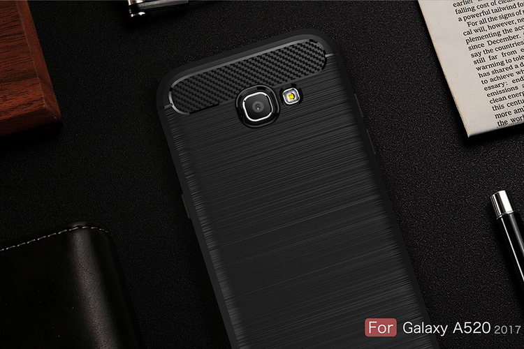 เคส Samsung Galaxy A5 2017 เคสฝาหลังนิ่มที่ตกแต่งด้วยคาร์บอนไฟเบอร์