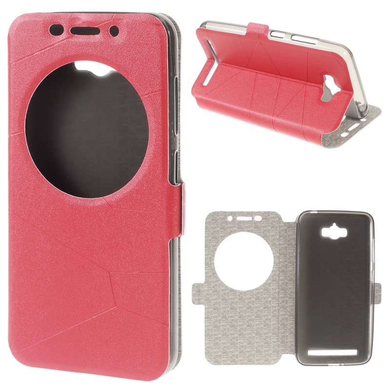 Case Asus Zenfone Max ZC550KL ฝาพับหนัง PU เป็นลายเส้นมีช่องวิว สีสันสดใส