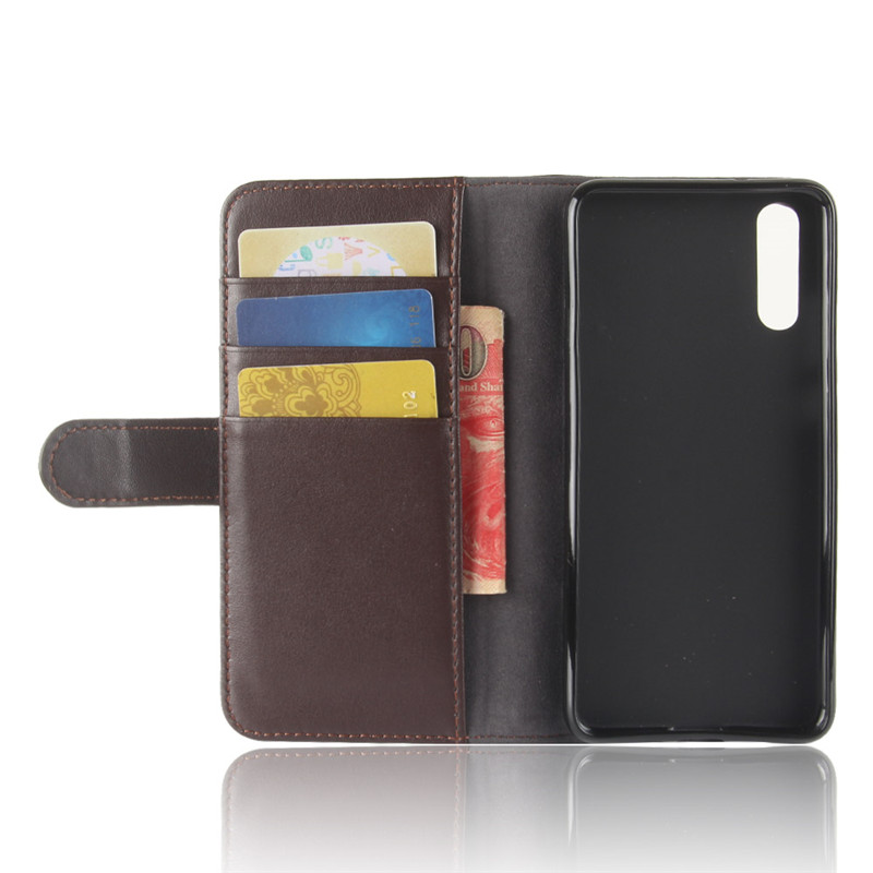 เคส Huawei P20 #เคสฝาพับสไตล์กระเป๋าสตางค์รูปแบบหนังแท้แยกมีช่องเสียบบัตรคุณภาพดี