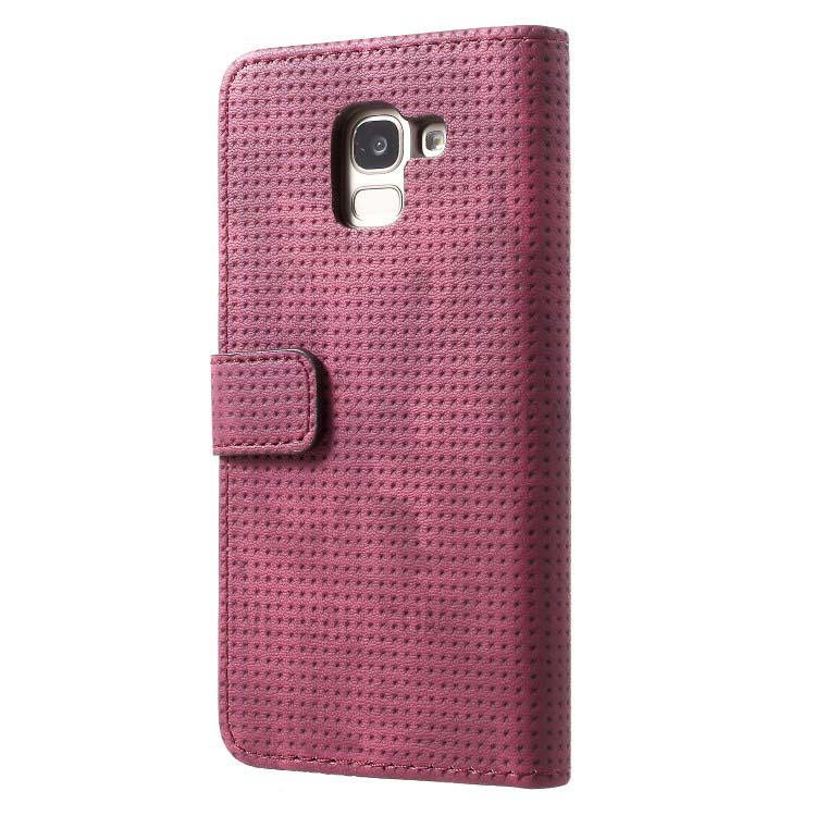 Case Samsung Galaxy J6 (2018) #เคสฝาพับหนัง PU สไตล์ย้อนยุค แบบกระเป๋าสตางค์ Mesh Pattern Retro Leather Wallet
