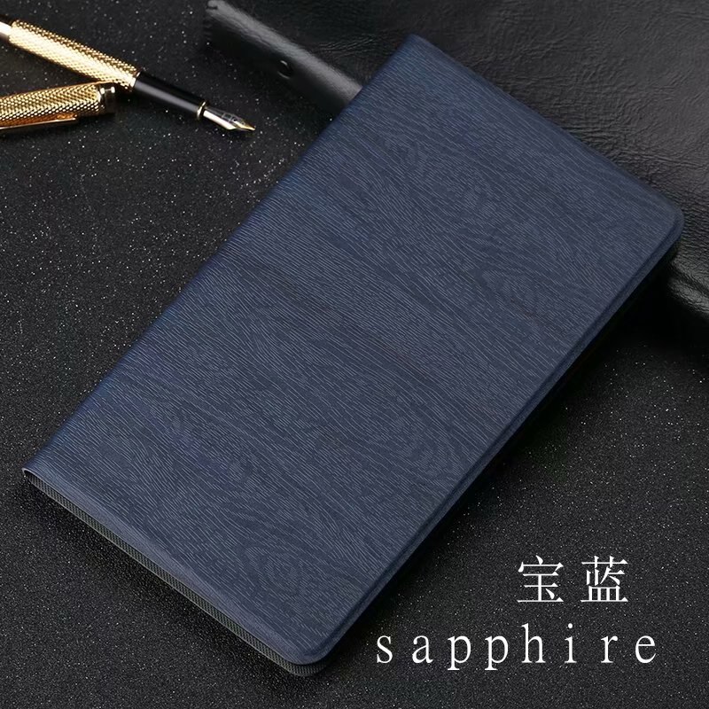 Case Huawei MediaPad M5 Lite 10.1 #เคสฝาพับลายผิวไม้ Smart Cover Tablet PU Leather Slim Protective Stand Shell